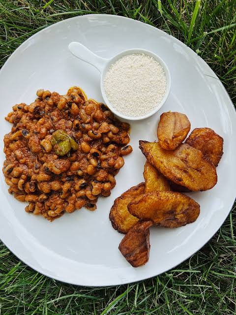 Fried Plantain with Beans Stew