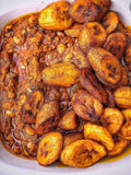 Fried Plantain with Beans Stew