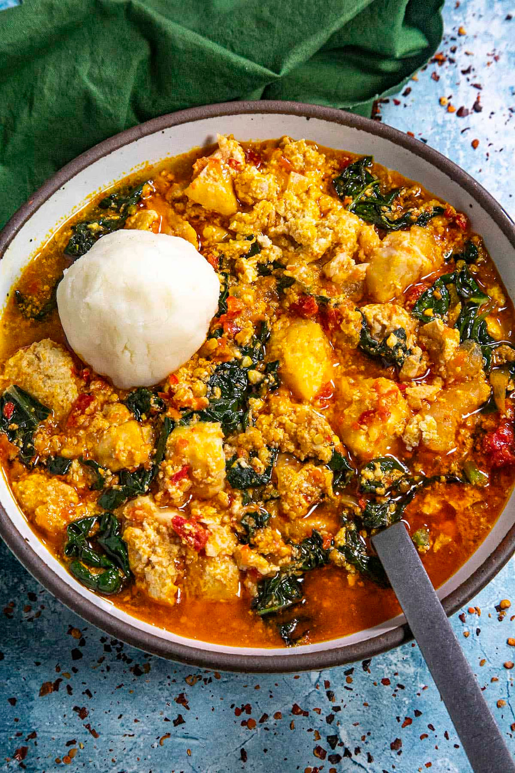 Egusi Soup with Pounded Yam