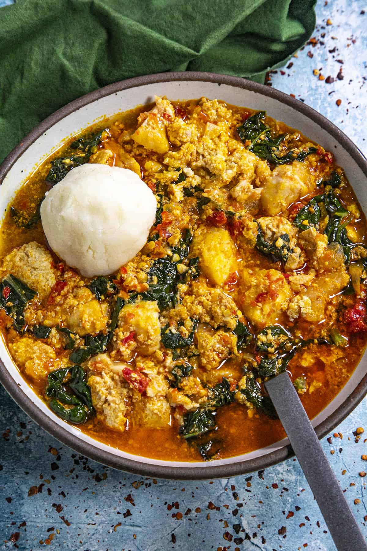 Egusi Soup with Pounded Yam