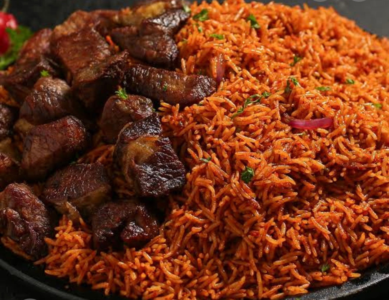 Jollof Rice with Goat Meat