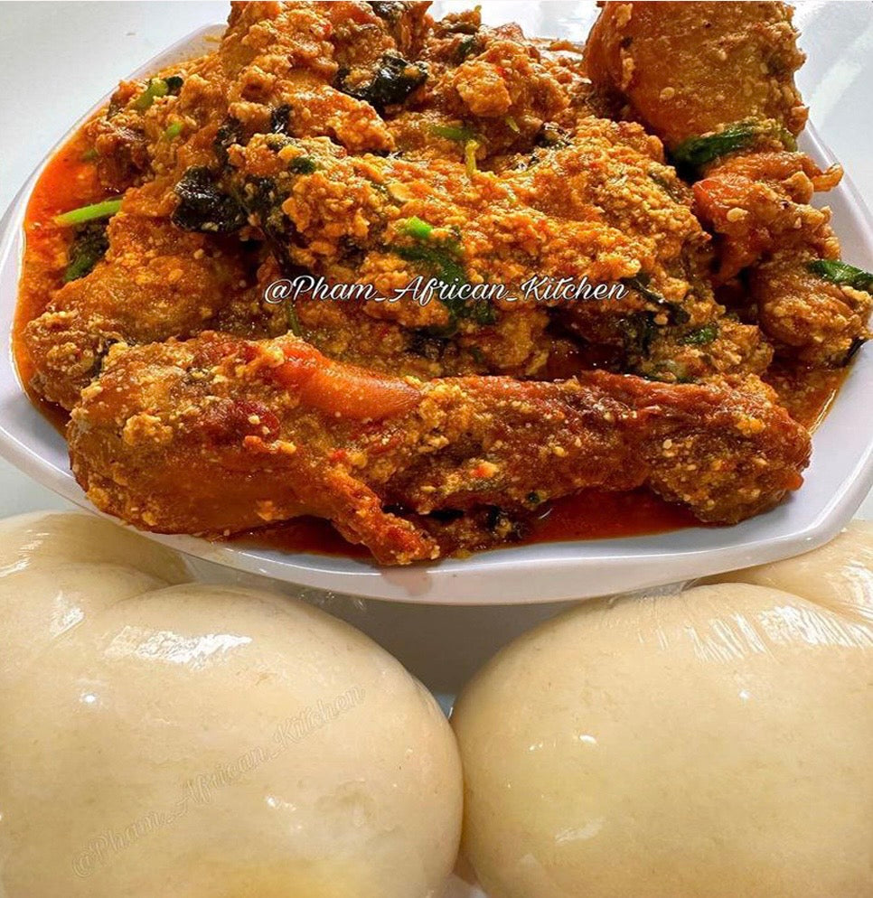 Egusi Soup with Pounded Yam