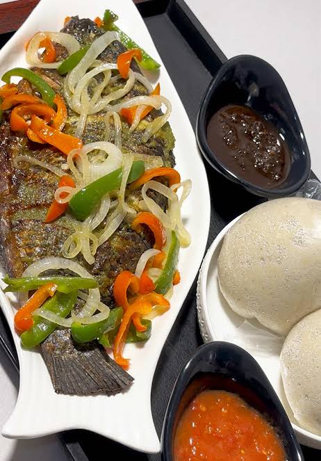 Banku and Tilapia with Hot Pepper